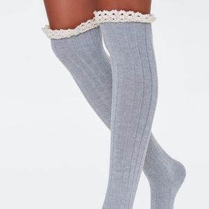 Gray Over-the-Knee Socks